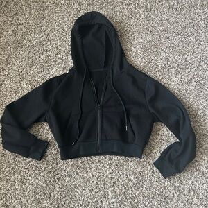 SHEIN Black Cropped Hoodie Jacket